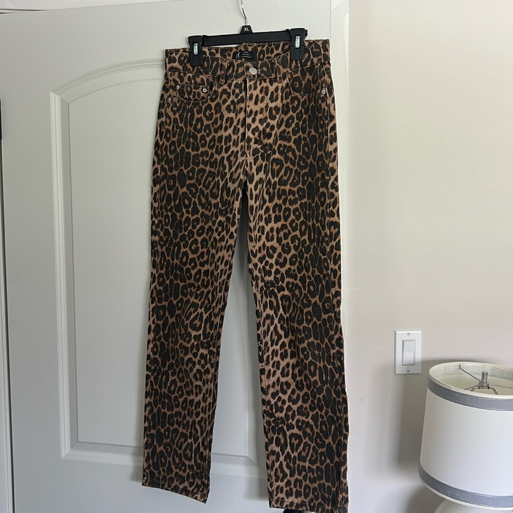 Zara cheetah print jeans